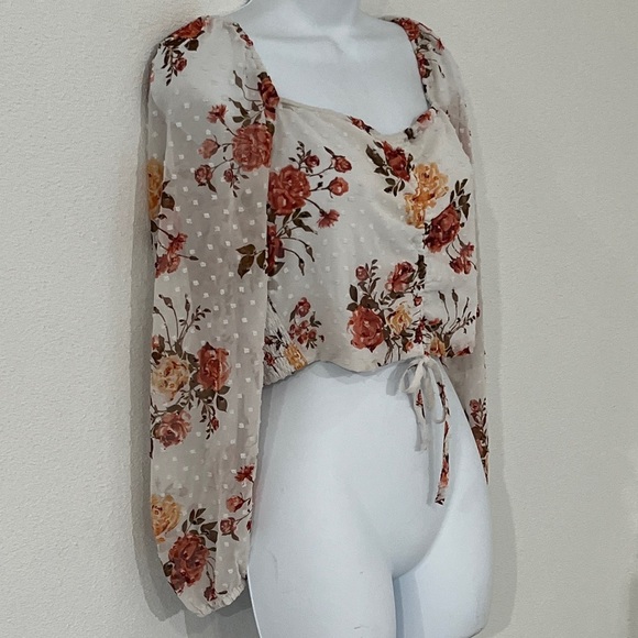 Rue 21 Floral Boho Crop Top Size M - Picture 2 of 6
